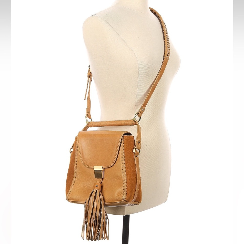 Sancia structured handbag crossbody with fringe tassel